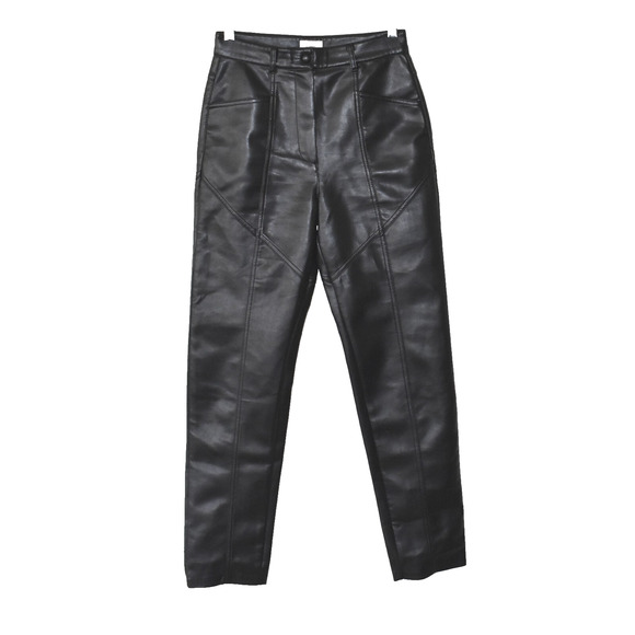 A6 NWOT WILFRED Black High Waisted Faux Leather Trouser Pants Size 2 - Picture 1 of 6